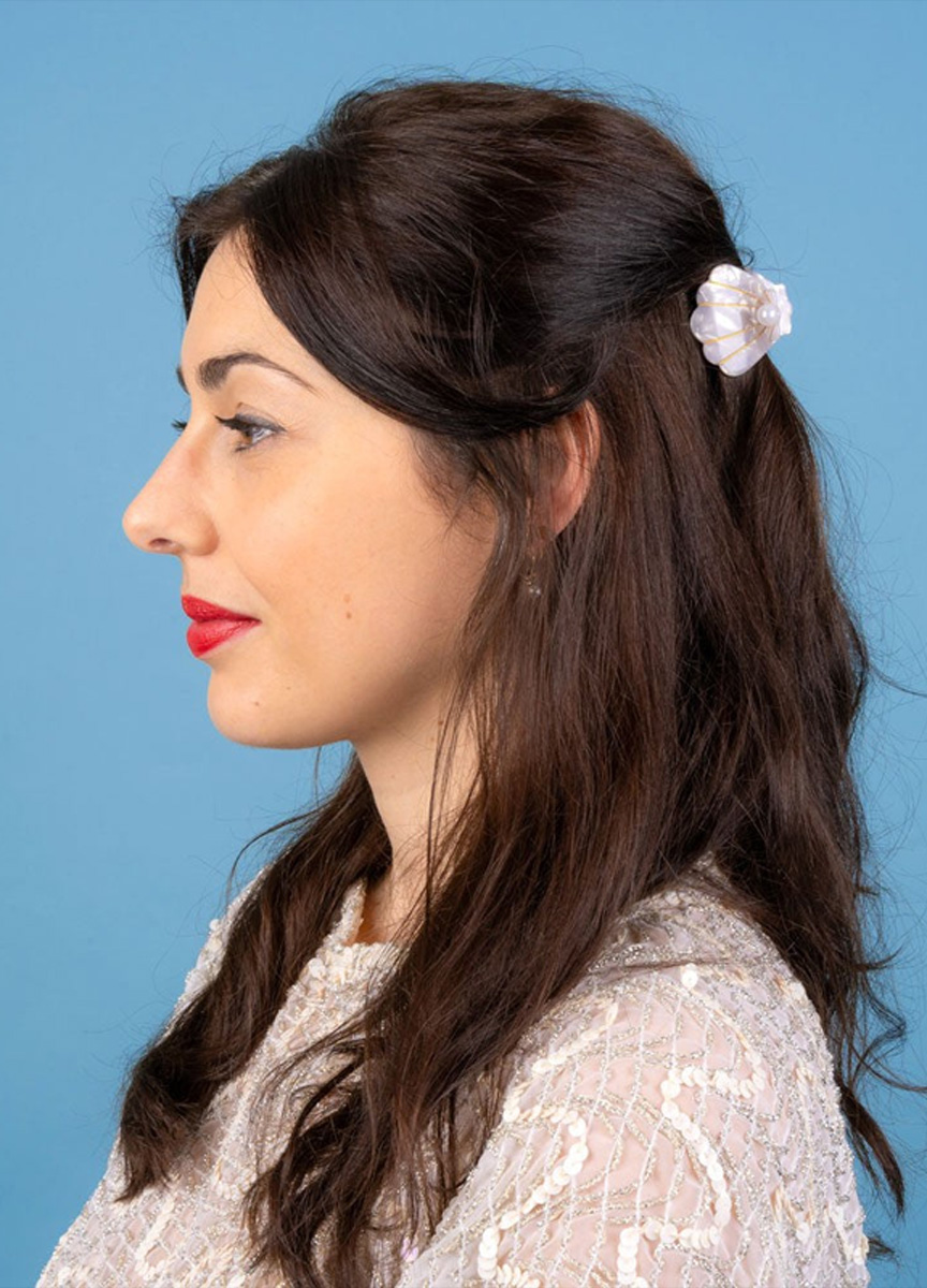 貝殼珍珠迷你髮抓夾